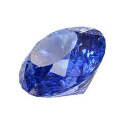 Blue sapphire gemstone isolated on transparent background