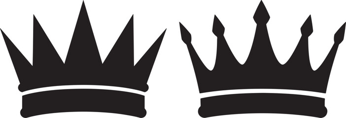 Two distinctive crown silhouettes side by side © Creative Icon Store 
