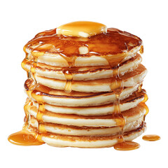 Stack of Pancakes with Honey isolated on transparent background