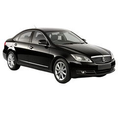 Fototapeta premium Black Car – Modern Luxury Vehicle PNG on Pure White Background