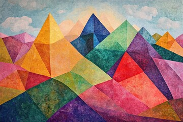 tessellated triangles forming a mountain landscape