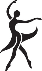 Fototapeta premium Graceful Dancer Silhouette: A minimalist silhouette captures the fluid grace and elegance of a ballet dancer mid-performance.