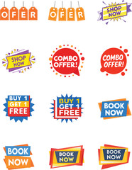 Obraz premium Various sale and offer tags shop combo
