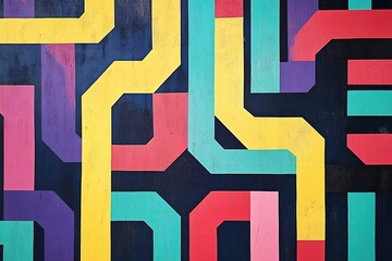 bold geometric lines forming an abstract maze
