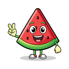 funny watermelon cartoon character