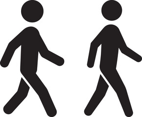 Obraz premium Two figures walking side by side silhouette