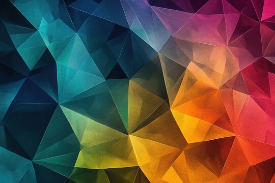 geometric design with interlocking polygons and vibrant colors