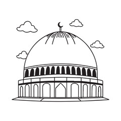 Dome of the Rock A Black and White Architectural Icon