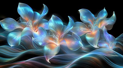 Abstract Glowing Flowers