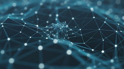 Obraz premium Abstract Network Mesh Background with Connected Dots and Lines Backdrop