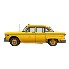 Vintage New York Taxi isolated on transparent background