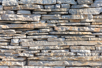 Rough Gray Stone Wall With Irregular Rocks For Rustic Masonry And Exterior