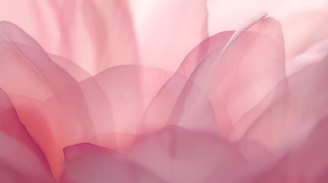 Soft focus close up of delicate pink flower petals