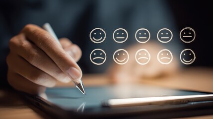 Modern digital communication icons featuring expressive smiley faces and emotion symbols for social media, user interface design, and visual communication