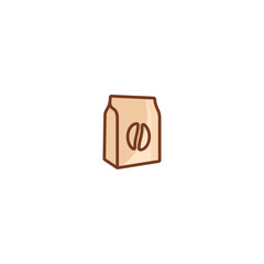 simple coffee packaging logo icon, vector