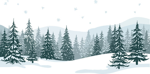 Fototapeta premium Winter forest landscape