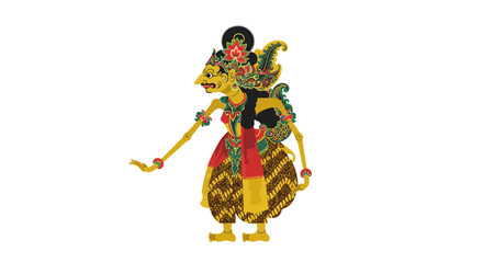 Obraz premium Detailed Wayang Kulit Shadow Puppet Character Illustration.