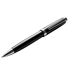 Elegant black pen isolated on transparent background for design