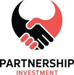 Modern abstract handshake symbol representing partnership investment and collaboration