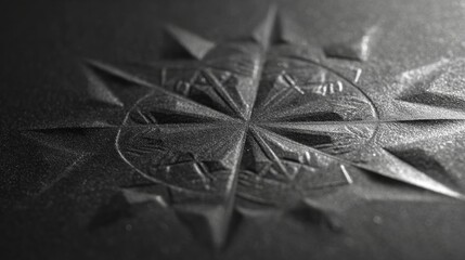 Matte Graphite Poster with Snowflake Embossed Design and Elegant Negative Space