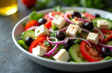 greek salad with feta cheese