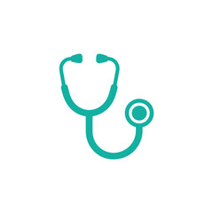 Minimalist Stethoscope Icon – Medical Equipment Symbol in Flat Design for Healthcare and Doctor Concepts