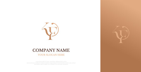 Initial KF Logo Design Elegant