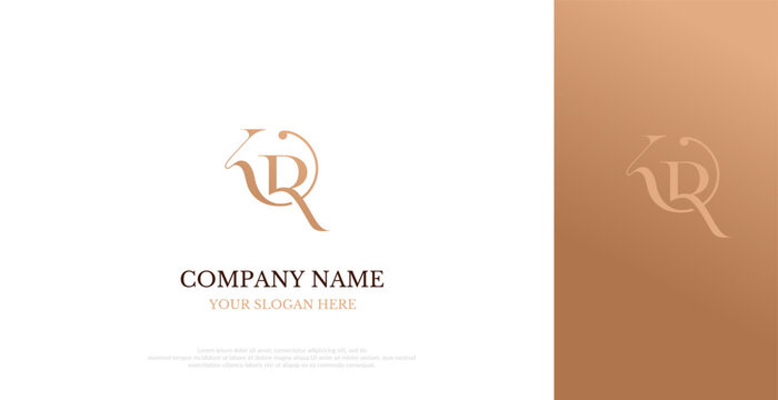 Initial KR Logo Design Elegant