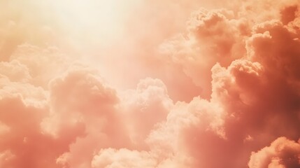 Dramatic orange and peach cloudscape in a vibrant sky aerial view