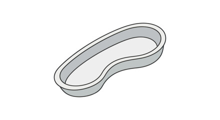 Isometric Gray Medical Kidney Dish for Healthcare Use.
