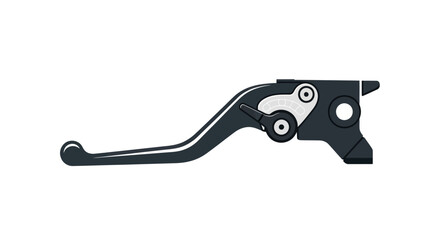 Black Motorcycle Clutch Lever with Silver Accents Side View.