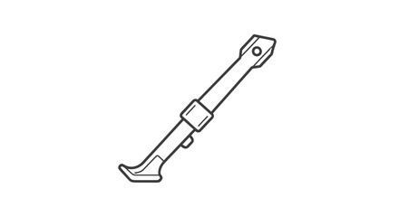 Motorcycle Side Stand Kickstand Line Art Drawing.
