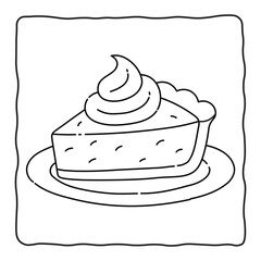 Sweet Slice of Pie on Plate | Cute Food Coloring for Kids