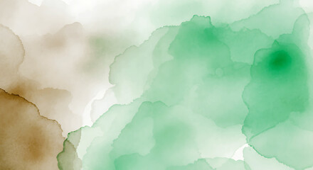 Obraz premium Abstract Watercolor Background with Shades of Green and Beige for Creative Design Projects and Artistic Visuals