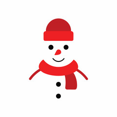 simple-vector-illustration-of-a-snowman-wearing a red cap