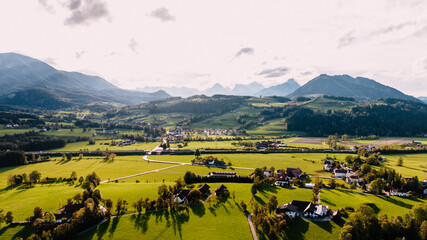 Totes Gebirge in Upperaustria during sunset and golden hour, pyhrn priel