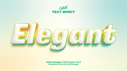 Elegant 3D text effect with soft yellow green pastel shades and smooth gradient style for modern design projects