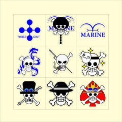 set logo skull cartoon