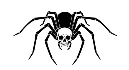 Dark Spider Skull Illustration for Gothic Art, Horror Tattoo Design, and Macabre Graphic