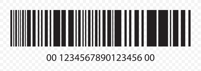 Set of barcode vector icon. Trendy bar code for web icon. Abstract barcode vector icon illustration. Bar code on Transparent Background. EPS 10.