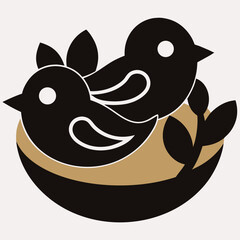 Obraz premium nesting birds silhouette.