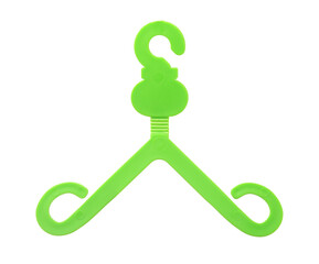 Retail green plastic apparel hanger