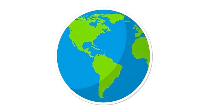 Stylized oval earth globe with continents and oceans representing global awareness and connection