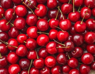 Fresh and Juicy Cherries - A Vibrant Display of Summers Bounty.