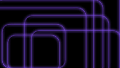 Purple neon glowing rounded line abstract background, futuristic digital techno design with luminous light effect