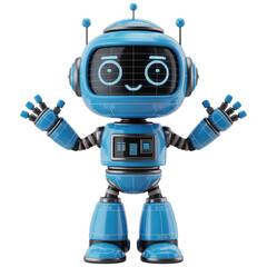 Friendly Robot on Blueprint Background - Digital Illustration png transparent 