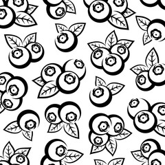 Blueberry background, pattern set. Collection icon blueberry. Vector
