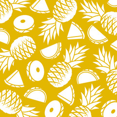 Pineapple background, pattern set. Collection icon pineapple. Vector