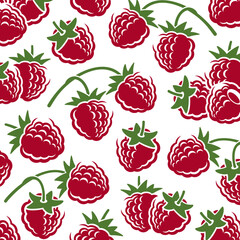 Raspberry background, pattern set. Collection icon raspberry. Vector