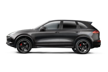 Left Side view Sports luxury suv car on a transparent background